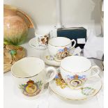 Quantity of commemorative china to include cups and saucers,