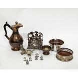 Quantity of silver plate including wine coasters,