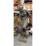 Lightweight resin model of classical partially draped female with bronze colouration,