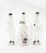 Set of three Murano glass figures of Commedia Dell'Arte musicians,