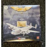 Six Corgi 1:144 detailed diecast scale aviation models including 'Avro York', 'Avro Vulcan XL 321',