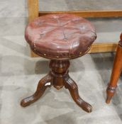 19th century walnut music stool,
