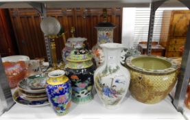 Various Oriental style ceramics including plates, vases,