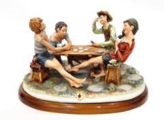 Large Capodimonte figure group 'Cheats',