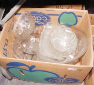 Quantity of pressed glass and other glassware (4 boxes)