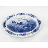 Copeland Spode 'Italian' pattern blue and white meat plate of octagonal form, 44cm wide,