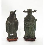 Collection of 20th century copper and brass Oriental figures on stands