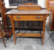 Edwardian rosewood lady's writing table, the top with stationery box, inset writing slope,