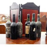 Six bottles of vintage port to include Cockburns 1963, Croft 1966 (label damaged),