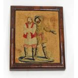 Late 18th/early 19th century rosewood framed tapestry picture of two men,