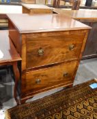 Mahogany side cabinet with mould edge top, two dummy drawer fronts (converted commode),
