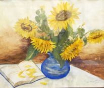 K L Hupp-Weber (20th century) Watercolour Still life of flowers, signed and dated,