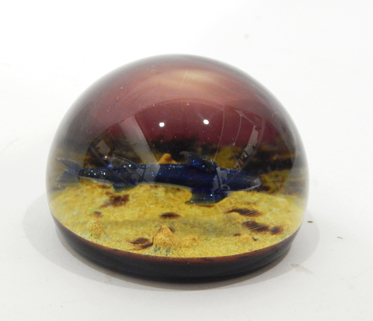 Limited edition glass paperweight by William Manson of domed circular form depicting a glittering - Image 2 of 3