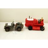 Dinky Supertoys heavy tractor having red painted body,