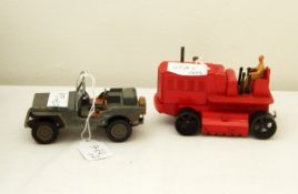 Dinky Supertoys heavy tractor having red painted body,