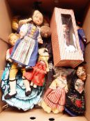 Various National costume souvenir dolls (1 box)