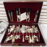 Silver plated part flatware service in fitted case