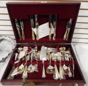 Silver plated part flatware service in fitted case