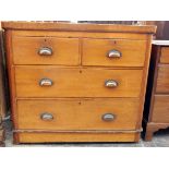 Victorian mahogany chest of drawers with two short and two long graduated drawers,