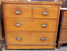Victorian mahogany chest of drawers with two short and two long graduated drawers,