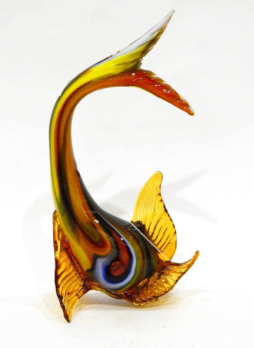 Four Murano glass models, one of a parrot, 34cm high, one of a clown (hand missing), 33cm high, - Image 3 of 5