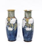 Pair of Royal Doulton vases by Florrie Jones,