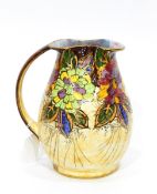 Royal Winton Grimwades pottery jug of ribbed bulbous form, having shaped rim,