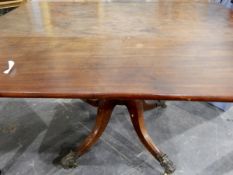 Mahogany pedestal Pembroke table