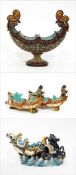 Quantity of late 19th/early 20th century Wilhelm Schiller & Sohn majolica to include pair of