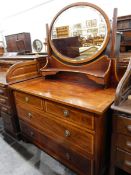 Edwardian mahogany and satinwood inlaid dressing chest,