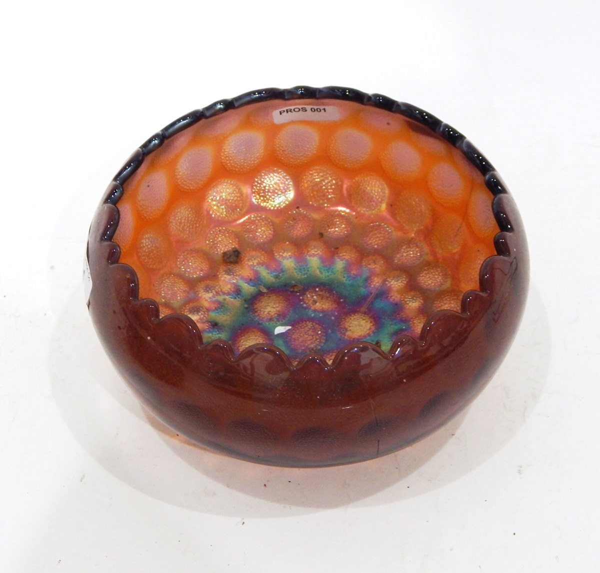 Amethyst carnival glass bowl by Millersburg in the 'Primrose' pattern, - Image 2 of 5