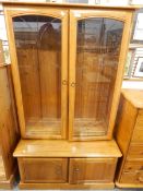 Modern stained beech display cabinet,
