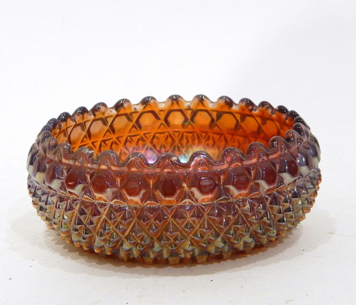 Amethyst carnival glass bowl by Millersburg in the 'Primrose' pattern, - Image 3 of 5