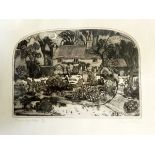 Graham Clarke (b 1941) Etching and aquatint in colours "Thomas Hardy's cottage" signed in pencil