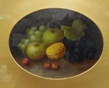 E Steele Pair of oil on boards Still life of fruit, signed lower right,