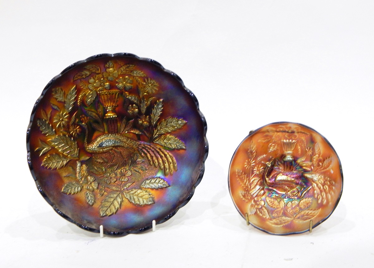 Northwood carnival glass bowl in the 'Peacock and Urn' pattern, - Image 4 of 5