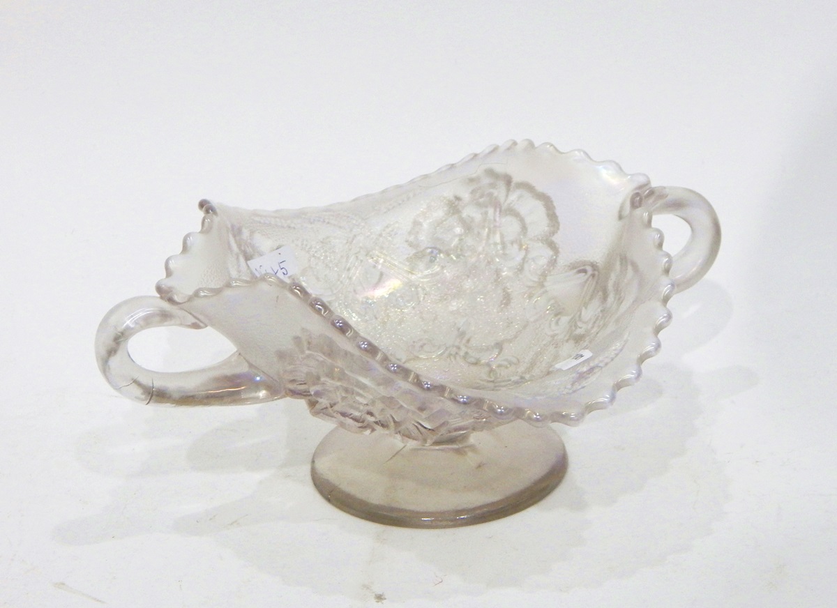 Five items of white carnival glass to include a plate by Fenton, in the 'Orange Tree' pattern, - Image 2 of 6