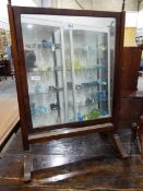 19th century mahogany swing frame toilet mirror