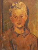 Early 20th century school Oil on board Half-length portrait of young boy,