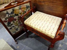 Early 19th century mahogany swing frame toilet mirror, the box base fitted three drawers,