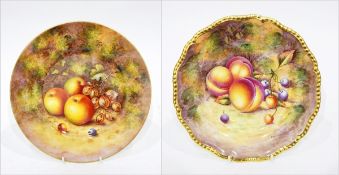 20th century Royal Worcester handpainted plate by Freeman of apples and gooseberries on