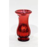 Ruby overlay and panel-cut mercury glass vase by Varnish & Co of London,