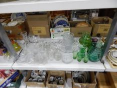 Large quantity of cut glass including large fruit bowl, vases, glasses, butter dish, cruet set etc.