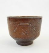 Ray Finch Winchcombe salt glazed tea bowl, stamped to base,