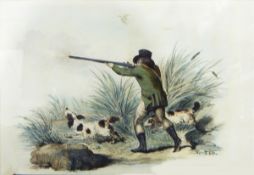 Pair of shooting prints published by B M Leman and a colour print drawn expressly for the book of