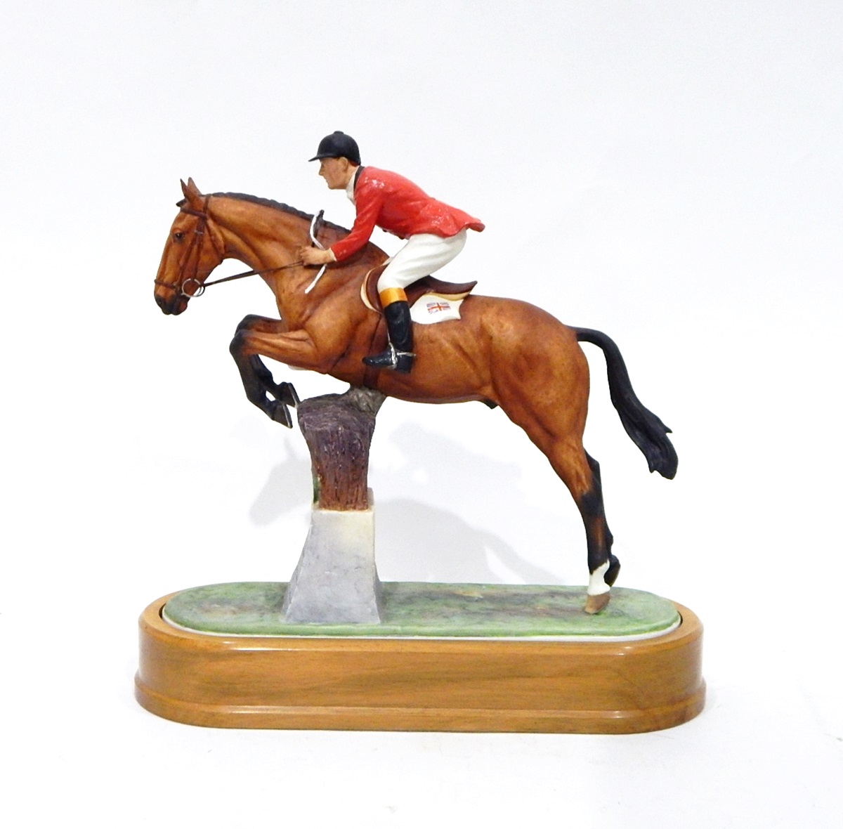 Royal Worcester tinted bisque group of 'Fox Hunter and Lt. Col.