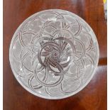 Lalique cut and frosted glass bowl, circular, 'Pinsons' pattern,