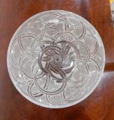 Lalique cut and frosted glass bowl, circular, 'Pinsons' pattern,