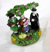 Victorian Staffordshire figure group of the Tythe Pig,