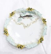 Limoges porcelain set of 12 fish plates with moulded rims,